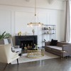 LNC Amaduz 6-Light 27" Modern Wagon Wheel Cone Large Chandelier, Gold with Seeded Cone Glass - 4 of 4
