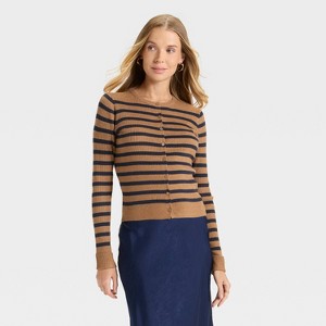 Women's Ribbed Cuff Cardigan - A New Day™ - 1 of 3