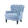 Upholstered Accent Chair for Living Room with Nailhead Trim, Comfortable Curved Back Armchair with Wood Legs-Maison Boucle - 4 of 4