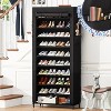 Simple Trending Tall Shoe Rack Organizer Holds 40 Pairs, 10 Tier Large Capacity Shoe Cabinet Storage with Cover for Closet, Black - 3 of 4