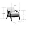 NicBex Polyester Accent Chair,Upholstered Living Room Chairs with Walnut Finish Wood Cushion Backrest,Accent Chairs for Living Room - 3 of 4