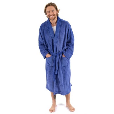Leveret Mens Fleece Robe Blue S/m : Target