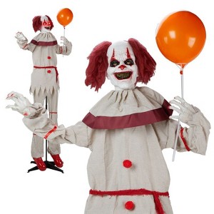 Karl Home Halloween Decoration Animatronics Talking Clown With Ballon Movable Arms - 1 of 4