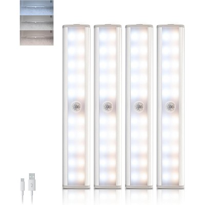 iHome Rechargeable Auto Sensing Light Bars, Motion Sensor, Dimmable, Auto/Always-On Modes, Easy Installation (4-Pack LED Light Bar)