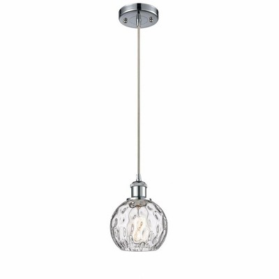 Athens Water Glass - 1 Light Cord Mini Pendant In Industrial Style-8 Inches Tall and 6 Inches Wide