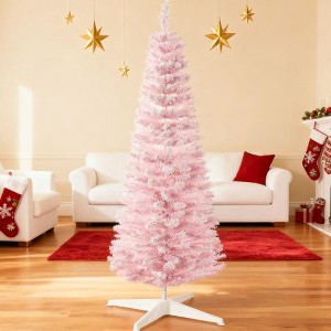 TinyhomieSnow Flocked Artificial Christmas Tree with Pencil Shape, Realistic Branches - 1 of 4