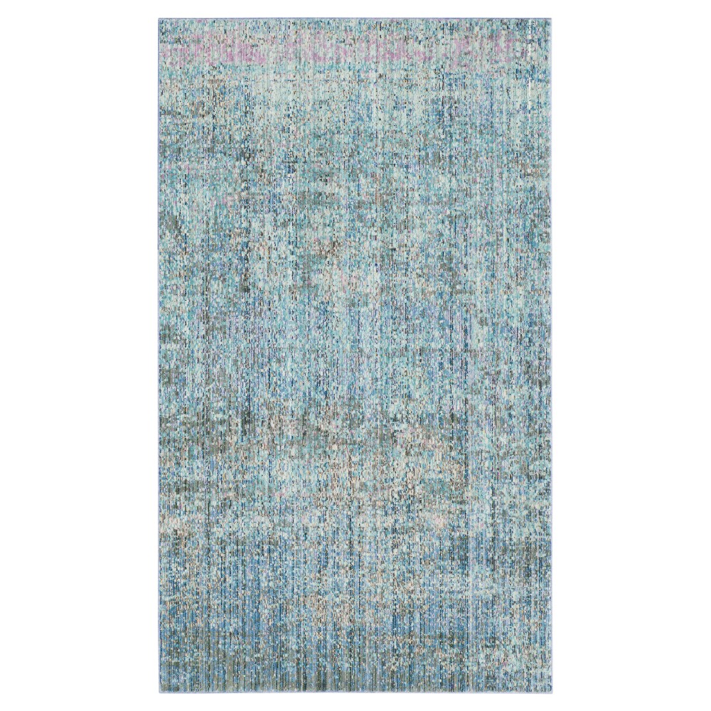 Blue Multi Burst Loomed Accent Rug 3'x5' - Safavieh