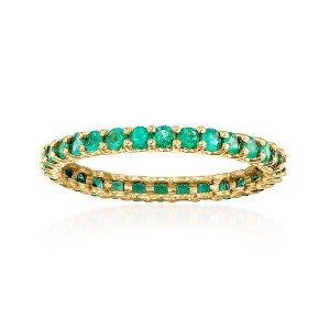 Ross-Simons 0.70 ct. t.w. Emerald Eternity Band in 14kt Yellow Gold - 1 of 4