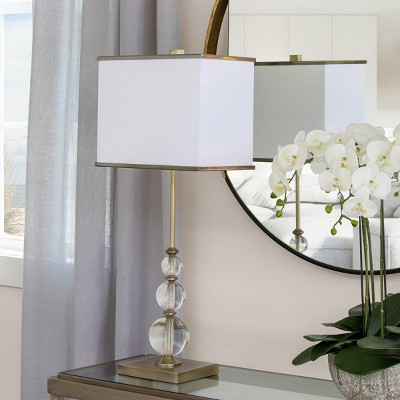 Elegant Crystal Orb Buffet Lamp with Metal Accents
