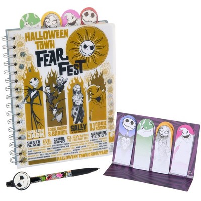 Nightmare Before Christmas Tab Journal Spiral Notebook, Ballpoint Pen, Sticky Tabs, 96 Lined Pages