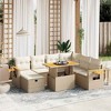 vidaXL 8 Piece Patio Sofa Set with Cushions Beige and Cream Poly Rattan - 2 of 4