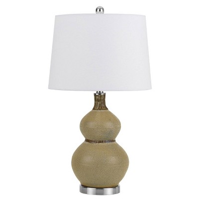27" Sion Ceramic Table Lamp with Taper Drum Hardback Shade Earthy - Cal Lighting
