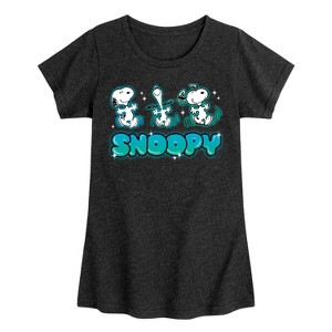Girls' - Peanuts - Snoopy Fitted Short Sleeve Graphic T-Shirt - 1 of 4