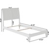AFI Furnishings Portland Twin Traditional Bed with Open Footboard and Turbo Charger in White - 4 of 4
