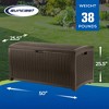 Suncast DBW9200 99 Gallon Outdoor Resin Patio Storage Chest with Handles, Mocha - 3 of 4