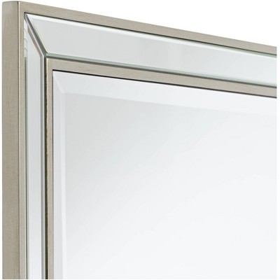 Helena Bright Silver Beveled Rectangular Wall Mirror 47"