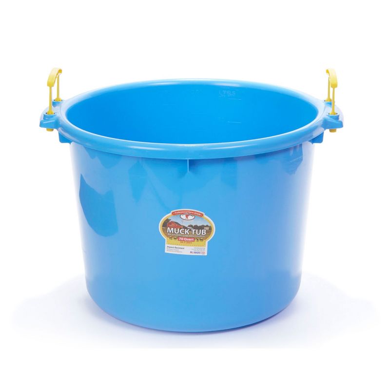 Little Giant 70 Quart Muck Tub Durable and Versatile Utility Bucket with Molded Plastic Rope Handles for Big or Small Cleanup Jobs, Berry Blue, 1 of 7