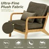 Tufted Accent Armchair with Pillow, Mid-Century Lounge Chair with Wood Frame & Cushioned Seat for Living Room, Bedroom or Office - 2 of 4