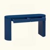 KIGFTSOD Entryway Console Table (Large Top, Dual Drawers) – Arched Stripe Legs, Pine Veneer, Adjustable Feet for Living Room, Hallway, Kitchen, Blue - 4 of 4