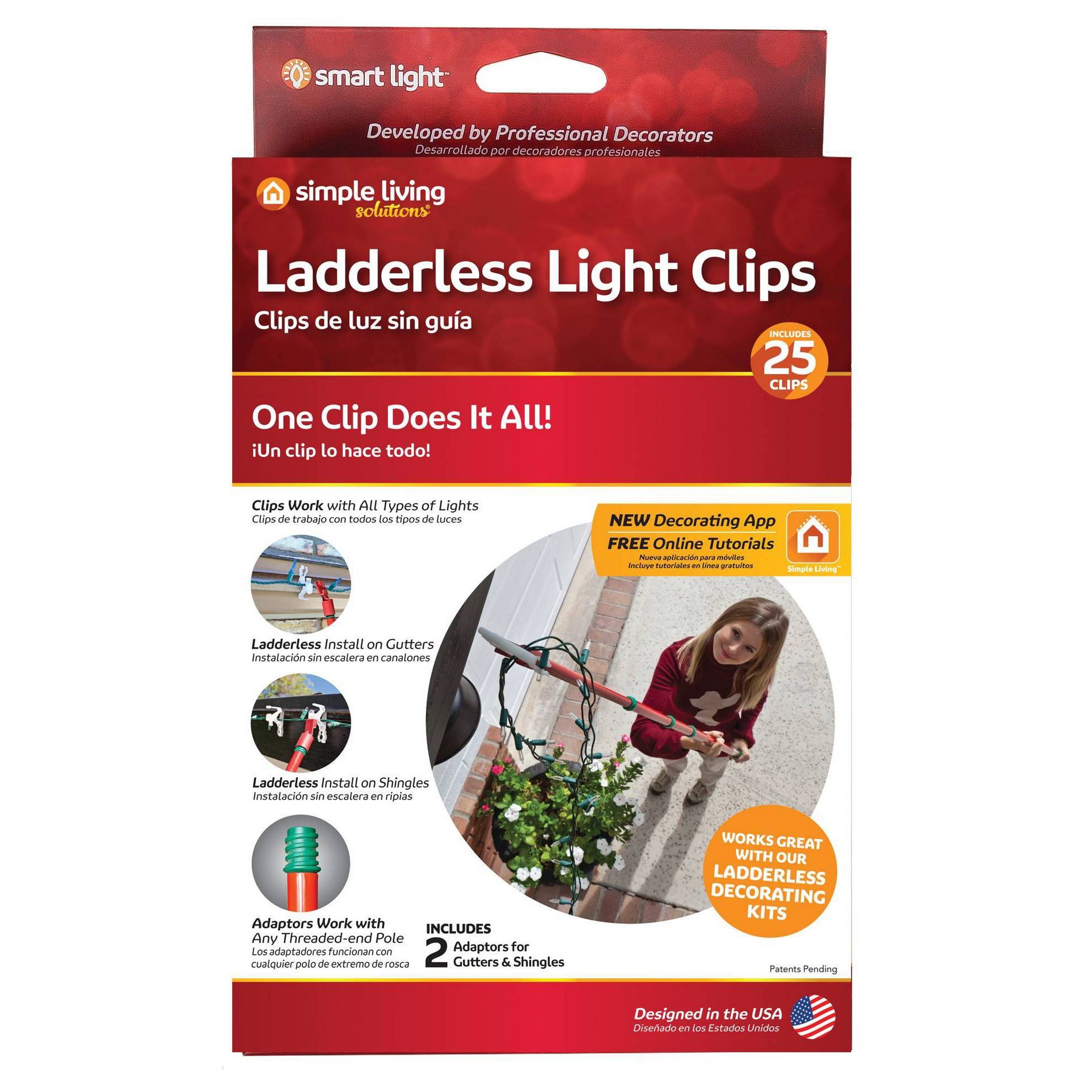 Simple Living Solutions 25ct Ladderless Light Clips