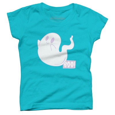 Girl's Design By Humans Boo Cute Ghost Halloween cute design By BoogieCreates T-Shirt