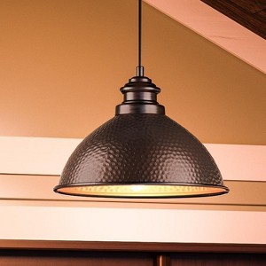 Urban Ambiance Luxury Hammered Outdoor Pendant Light,  8" x 12",  Olde Bronze Finish, UHP1170 - 1 of 4