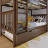 Max & Lily Solid Wood Twin over Twin Bunk Bed with Storage Trundle for Kids - 2 of 4