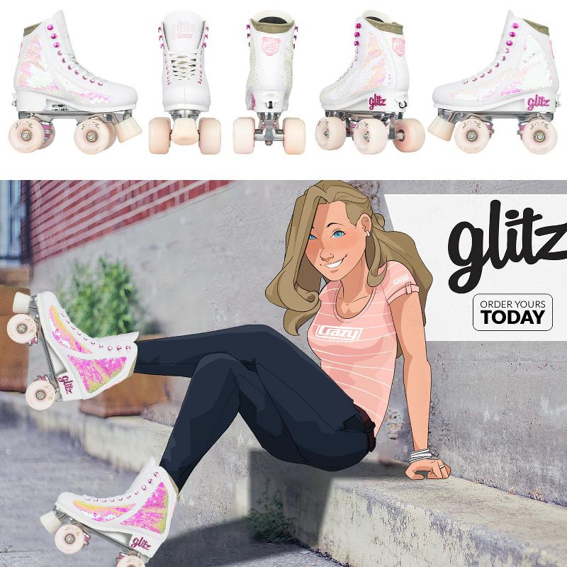 Crazy Skates Glitz Adjustable Roller Skates For Women And Girls - Size Adjustable To Fit 4 Sizes, 4 of 6