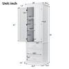 NicBex Tall Bathroom Storage Cabinet with 2/3 Drawers,Freestanding Bathroom Cabinet with Adjustable Shelves,Storage Cabinet for Bathroom,Office - 3 of 4