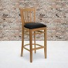 Emma and Oliver Vertical Slat Back Wooden Restaurant Dining Barstool - 2 of 4