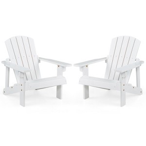 Infans Set of 2 Kid's Adirondack Chair Patio Wood High Backrest Arm Rest Outdoor - 1 of 4