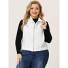 Agnes Orinda Women's Plus Size Trucker Zipper Front Sleeveless Sport Crop Denim Vests - 4 of 4