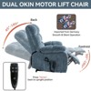 PAGED Power Lift Recliner Chair, Massage Chair with Lumbar Heating and Side Pocket, Leather Accent Chair for Bedroom, Living Room Furniture - 2 of 4