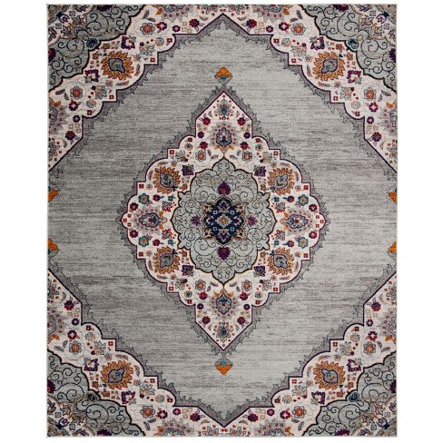 Madison Mad153 Power Loomed Area Rug - Light Grey/fuchsia - 9'x12 ...