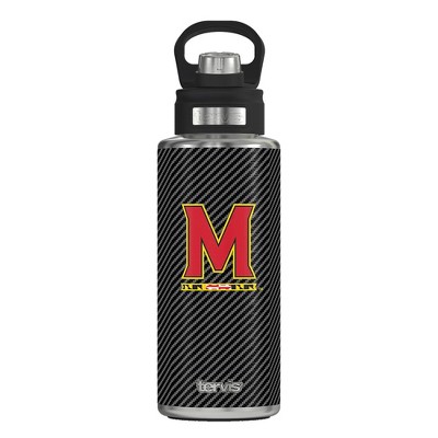 NCAA Maryland Terrapins 32oz Carbon Fiber Stainless Steel Water Bottle