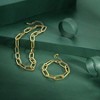 Gold Chain Necklace and Bracelet Set for Women Dainty Chunky Paperclip - 4 of 4