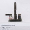DOMETOUR Oil Rubbed Bronze 2-Handle Bathroom Sink Faucet, 360° High Arc Centerset 4-Inch Vanity Faucet, 3-Hole Lavatory Faucet - 4 of 4
