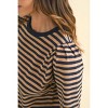 Women's Striped Puff Sleeve Knit Top - AnnieWear - 2 of 2