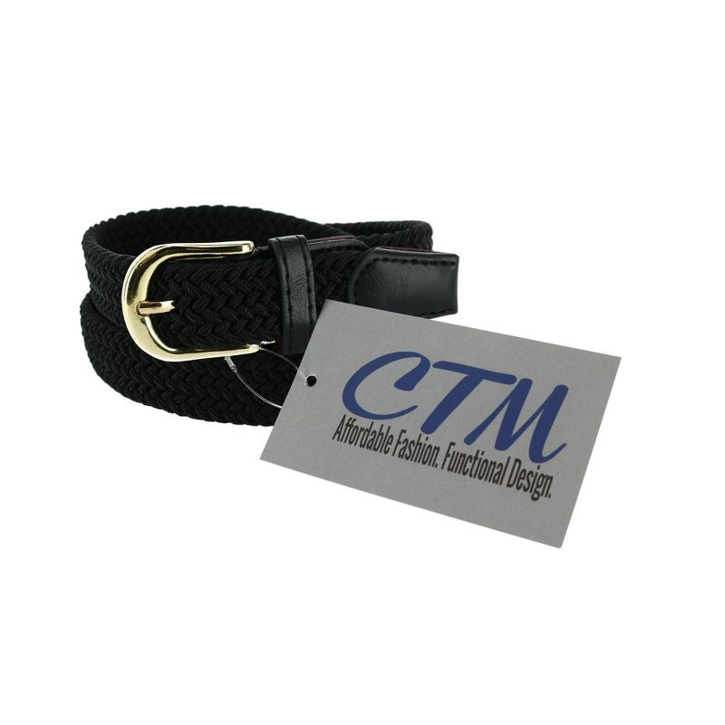 CTM Women's Elastic Braided Stretch Belt, 4 of 5