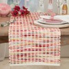 Saro Lifestyle Woven Rainbow Stripe Delight Table Runner, Multicolored, 16"x72" - 3 of 3