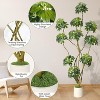 Artificial Umbrella Tree, Tall Faux Schefflera Floor Plant in White Planter, Multi-Trunk Fake Tree for Indoor Home, Office & Porch Decor - 3 of 4