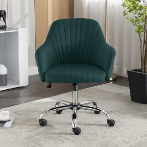 NicBex Modern Adjustable Height Velvet Home Office Chair,Swivel Armchair with Wheels for Work Study Vanity,Living Room - 1 of 4