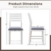 Costway Wooden Dining Chair Set of 2 Kitchen Side Chairs w/ Rubber Wood Frame Ladder Back White - 3 of 4