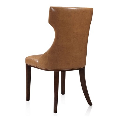Reine Saddle Faux Leather Wing Back Dining Chair Set