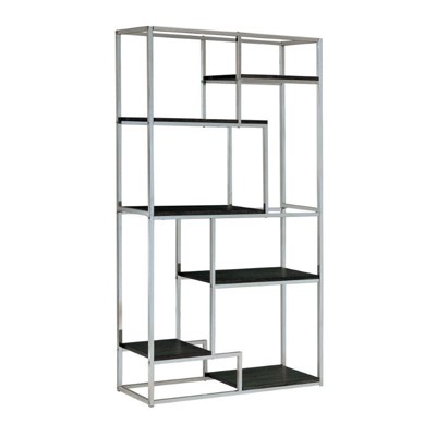 Jan Modern Metal 6-Shelf Bookcase in Chrome - Furniture of America