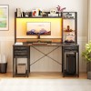 Aheaplus 47-55 inch Computer Desk with with 3 Drawers and Storage Shelves - 2 of 4