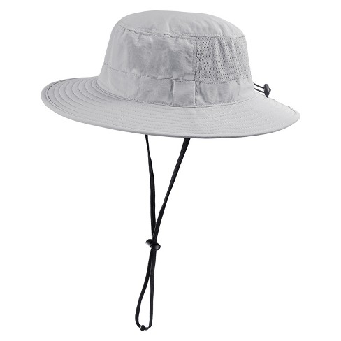 Tirrinia Kids Boonie Sun Hat Fishing Safari Wide Brim Hat Ages 5 15 Bucket Hats with UPF 50 UV Protection Boys Girls for Hiking Beach Gray