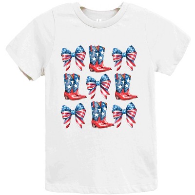 The Juniper Shop Patriotic Boots Stacked Coquette Youth Short Sleeve Tee
