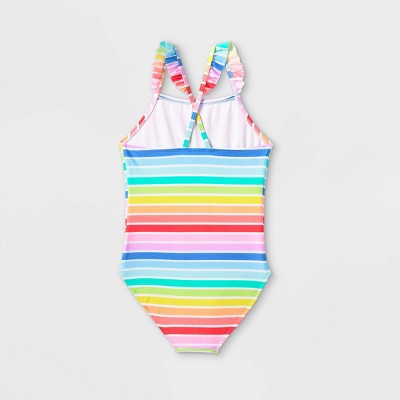 Girls swimming suits Swimwear rainbow Bathing suit Bikini Toddlers  O40 