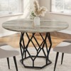 Whizmax 47" Round Farmhouse Dining Table - Wood Circle Table for 4-6 People, Kitchen & Dining Room Furniture, Multi-Use for Living Room - 3 of 4